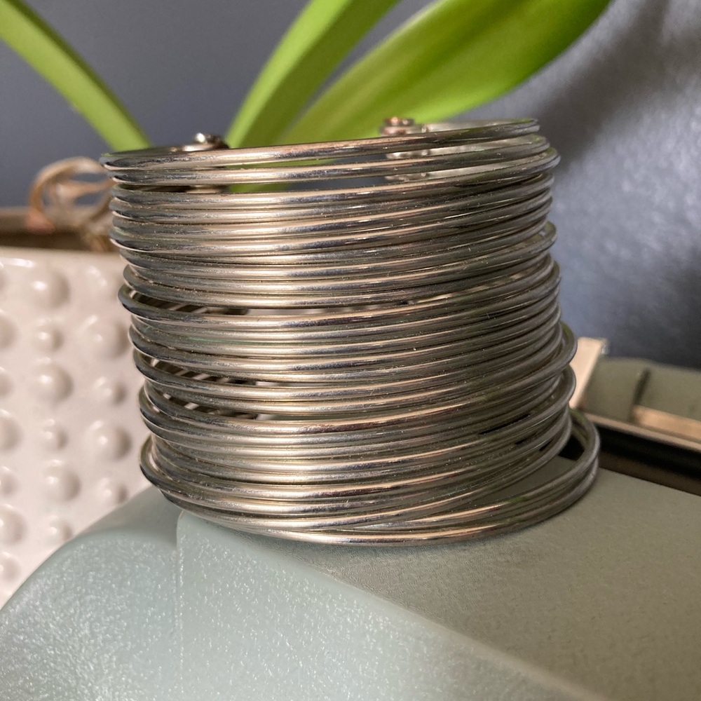 Stacked Silver Bangle - Picture 5 of 8